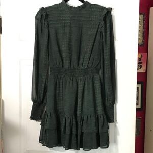 Dark Green and Black Snake Print Retro Style Dress